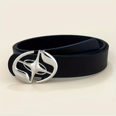 Hollow Out Buckle Belt Stylish Solid PU Belt for Women
