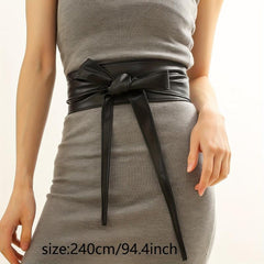 Vintage Bowknot Sash Belt PU Girdle Dress Belts Boho Cinch Waist Band