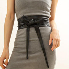 Vintage Bowknot Sash Belt PU Girdle Dress Belts Boho Cinch Waist Band