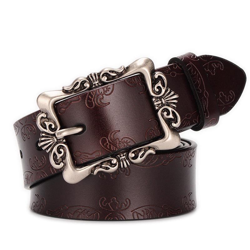 Women's Wide Leather Belt for Jeans Pants