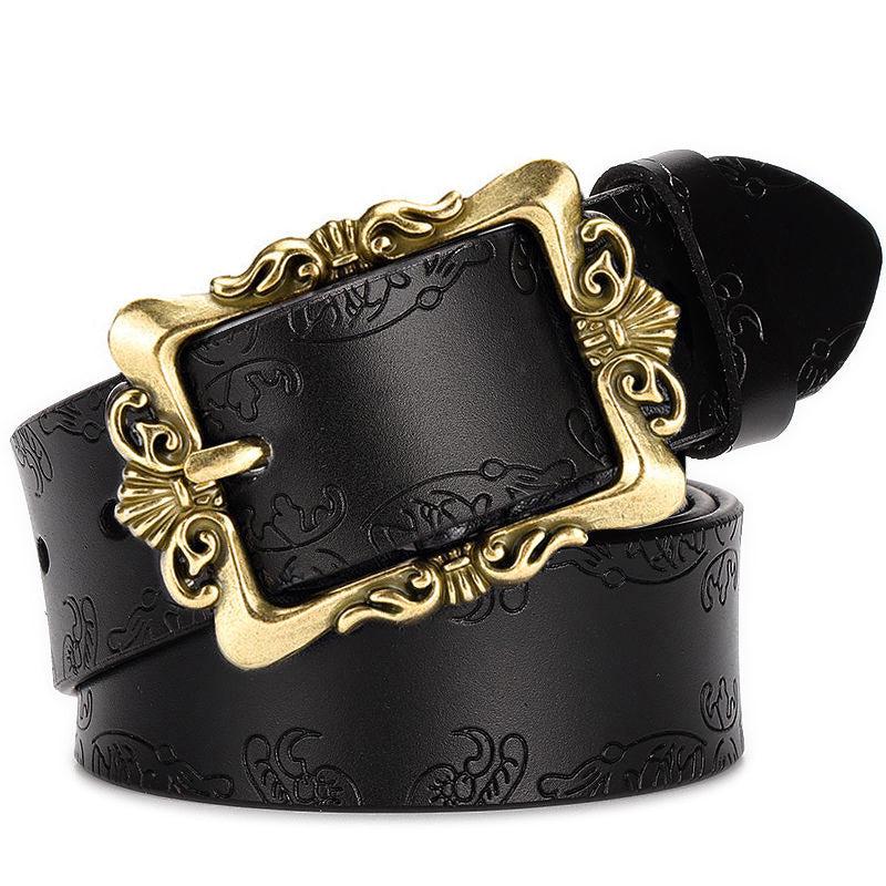Women's Wide Leather Belt for Jeans Pants