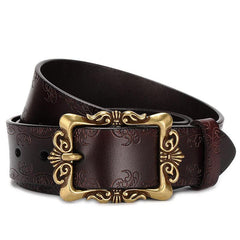 Women's Wide Leather Belt for Jeans Pants
