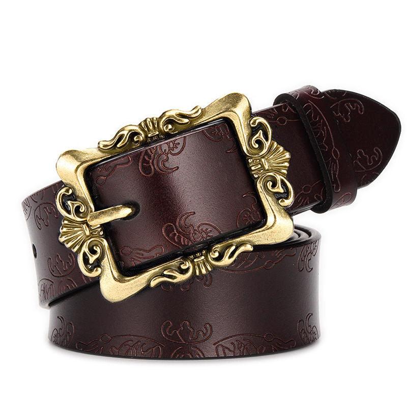 Women's Wide Leather Belt for Jeans Pants