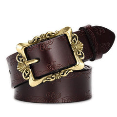 Women's Wide Leather Belt for Jeans Pants