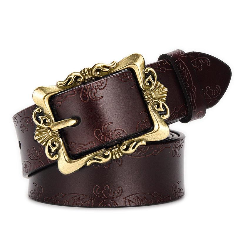 Women's Wide Leather Belt for Jeans Pants