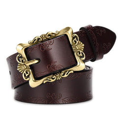 Women's Wide Leather Belt for Jeans Pants