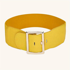Women's Wide Girdle Waist Belt with Metal Buckle