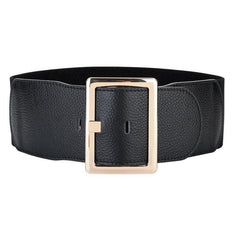 Women's Wide Girdle Waist Belt with Metal Buckle