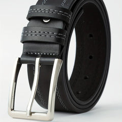 Men's Double Wire Alloy Needle Buckle PU Belt
