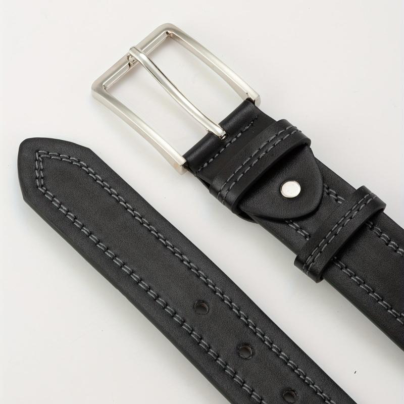 Men's Double Wire Alloy Needle Buckle PU Belt