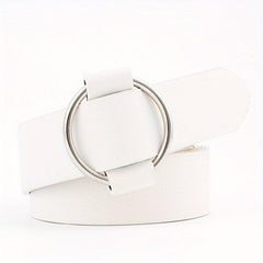 Round Metal Buckle Casual Belts Jeans Pants Wide Belt Women