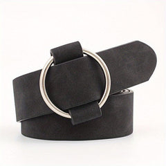 Round Metal Buckle Casual Belts Jeans Pants Wide Belt Women
