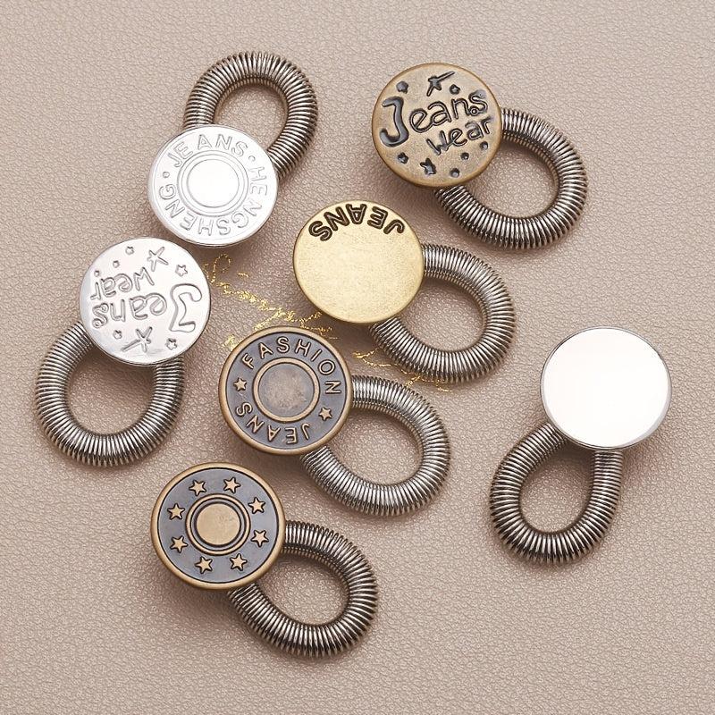 2pcs Jeans Waist Adjustment Button Metal Extend Sewing Buckle Pants Suit Coat