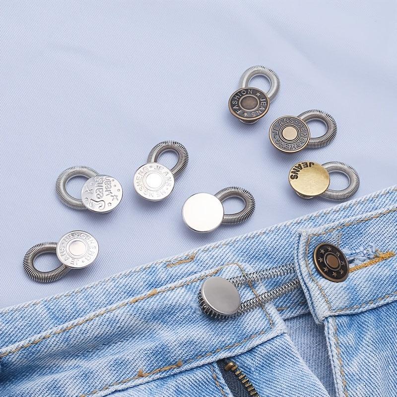 2pcs Jeans Waist Adjustment Button Metal Extend Sewing Buckle Pants Suit Coat