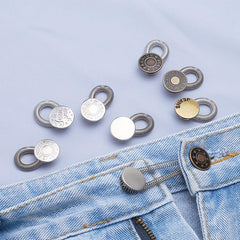2pcs Jeans Waist Adjustment Button Metal Extend Sewing Buckle Pants Suit Coat