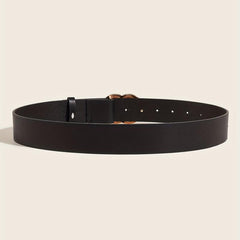 Double Circle Buckle Belt PU Leather Belt For Women