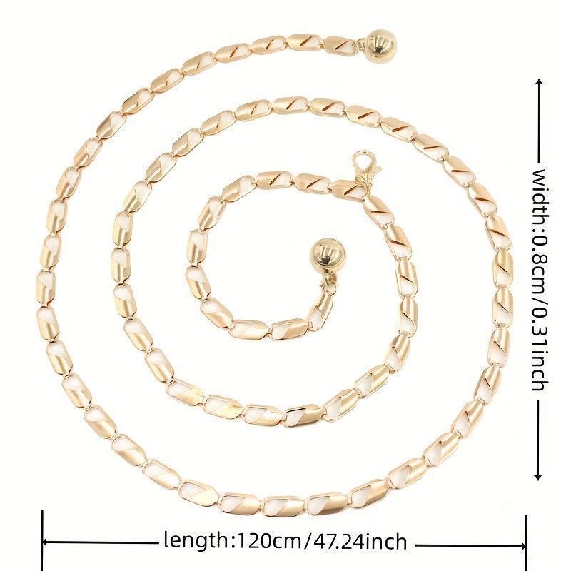 Geometric Hollow Waist Chain Stylish Metal Belt for Women