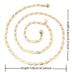 Geometric Hollow Waist Chain Stylish Metal Belt for Women
