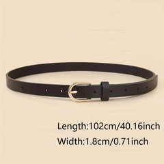4pcs Oval Pin Buckle PU Belt Casual Jeans Pants Decoration Coat Girdle