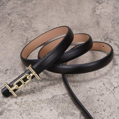 Women's Leather Thin Belt Casual Decorative Waistband