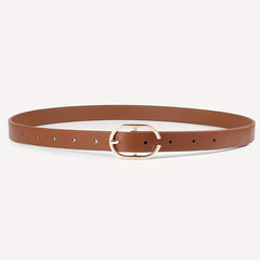 3pcs set Oval Pin Buckle PU Belt Casual Jeans Pants Belt For Women