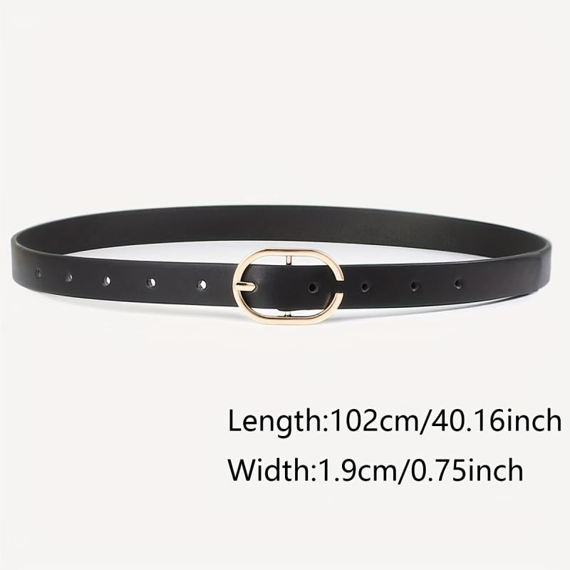 3pcs set Oval Pin Buckle PU Belt Casual Jeans Pants Belt For Women