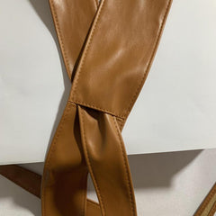 Vintage Bowknot Sash Belt PU Girdle Dress Belts Cinch Waist Band