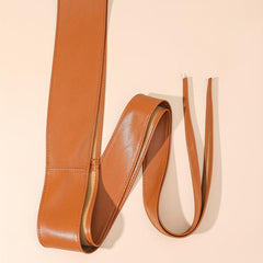 Vintage Bowknot Sash Belt PU Girdle Dress Belts Cinch Waist Band