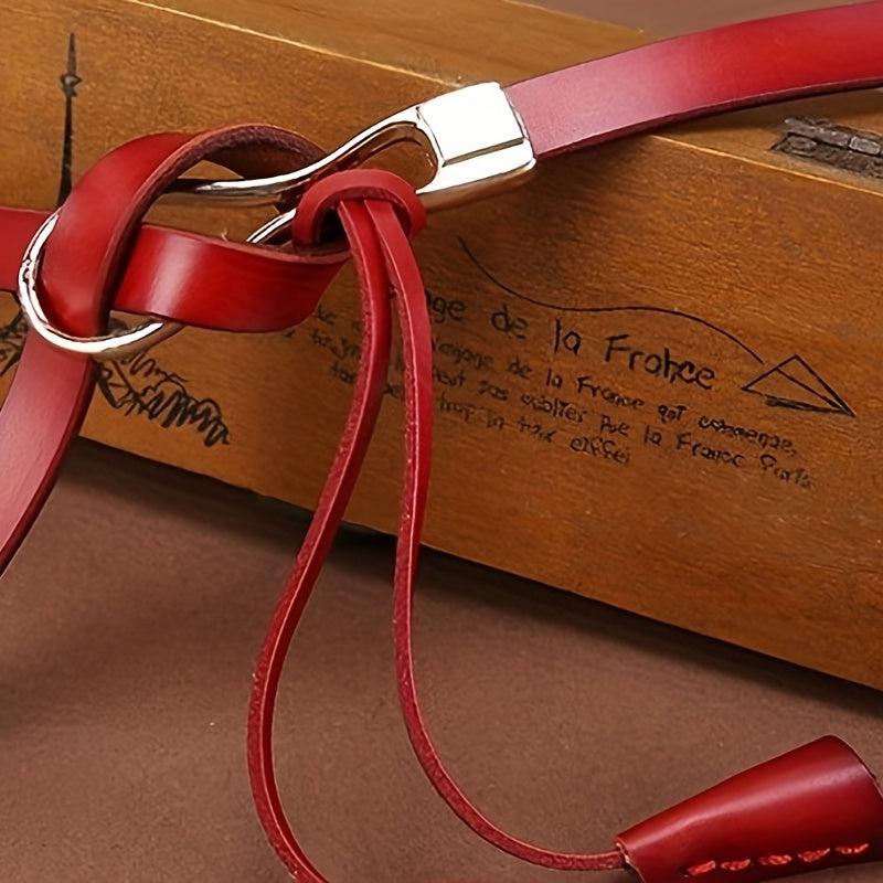Red Tassel Leather Belt Casual Dress Girdle For Women