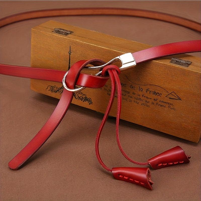 Red Tassel Leather Belt Casual Dress Girdle For Women