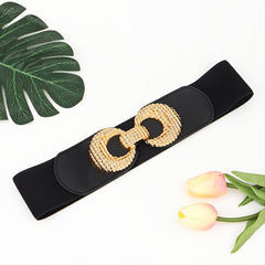 Vintage Elastic Wide Waist Belt for Women Girls