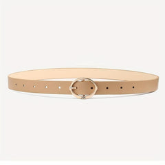 3pcs Oval Pin Buckle Belt Solid PU Belt Decoration Girdle For Women