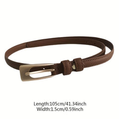 Small Metal Buckle Belt Solid PU Belt Casual Coat Skirt Girdle