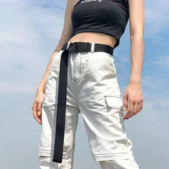 Women's Canvas Belt Casual Nylon Belt Punk Outdoor Sports Belt