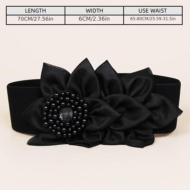 Red Flower Corset Belt Elastic Buckle Girdle for Women