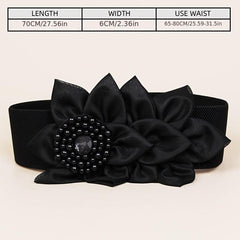 Red Flower Corset Belt Elastic Buckle Girdle for Women