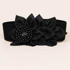 Red Flower Corset Belt Elastic Buckle Girdle for Women