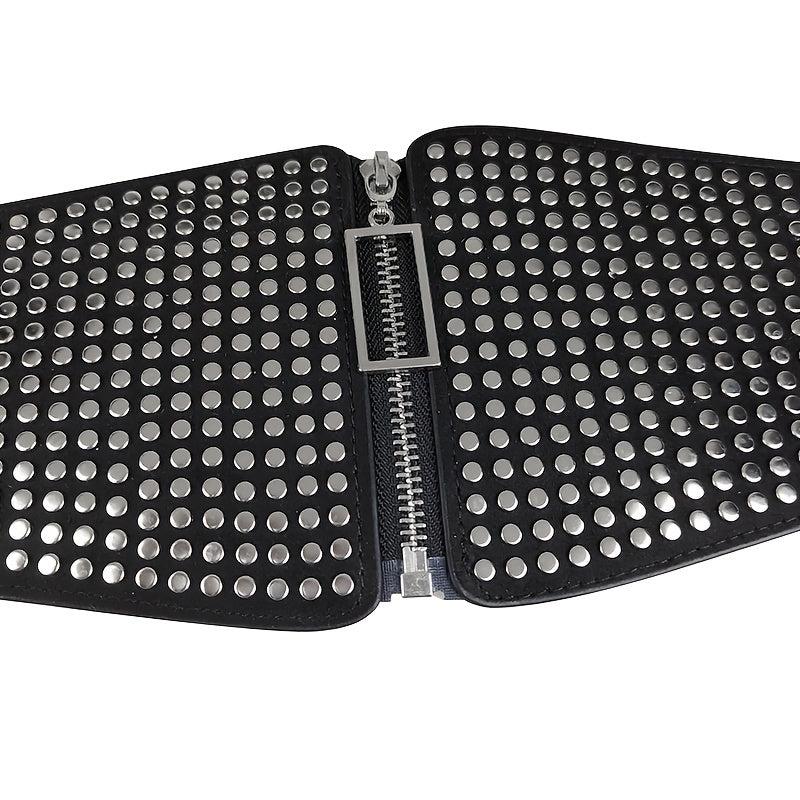 Wide Elastic Studded Belt Female Waist Gothic Plus Size Stretch