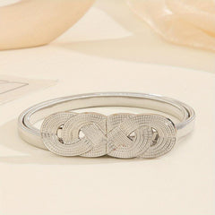 Chinese Knot Elastic Girdle Golden & Silvery Dress Belt Metal Waistband Women
