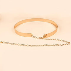 Women's Adjustable Chain Metal Belt Mirror Like Gleam Bold Design