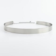 Women's Adjustable Chain Metal Belt Mirror Like Gleam Bold Design