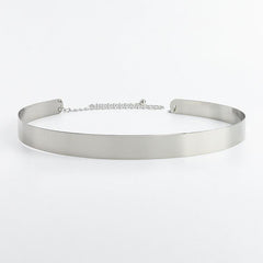 Women's Adjustable Chain Metal Belt Mirror Like Gleam Bold Design