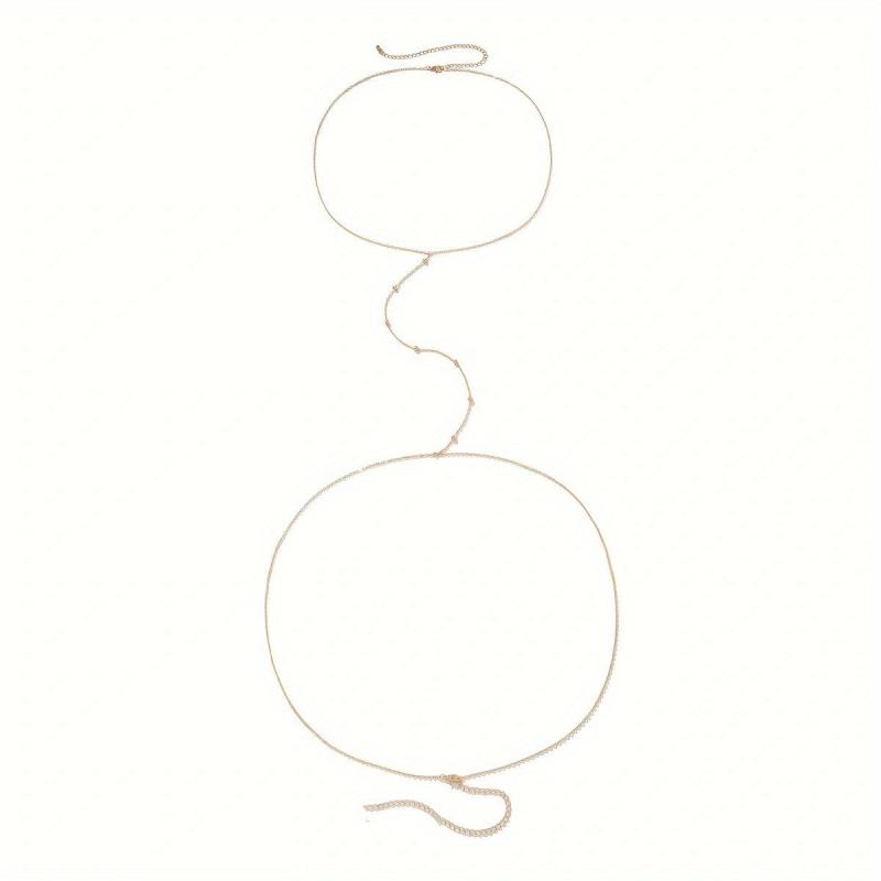 Boho Crossed Chest Chain Metal Belly Waist Chain Women