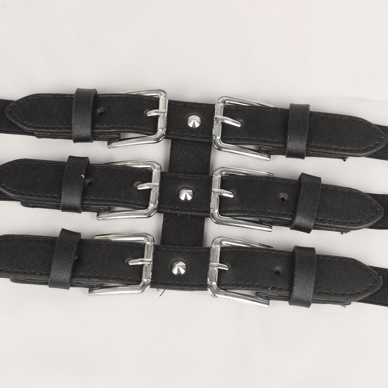 Punk Waist Belt Hollow Leather Belly Layered Goth Body Accessories