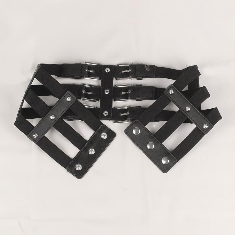 Punk Waist Belt Hollow Leather Belly Layered Goth Body Accessories