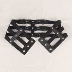 Punk Waist Belt Hollow Leather Belly Layered Goth Body Accessories
