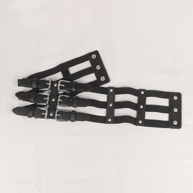 Punk Waist Belt Hollow Leather Belly Layered Goth Body Accessories