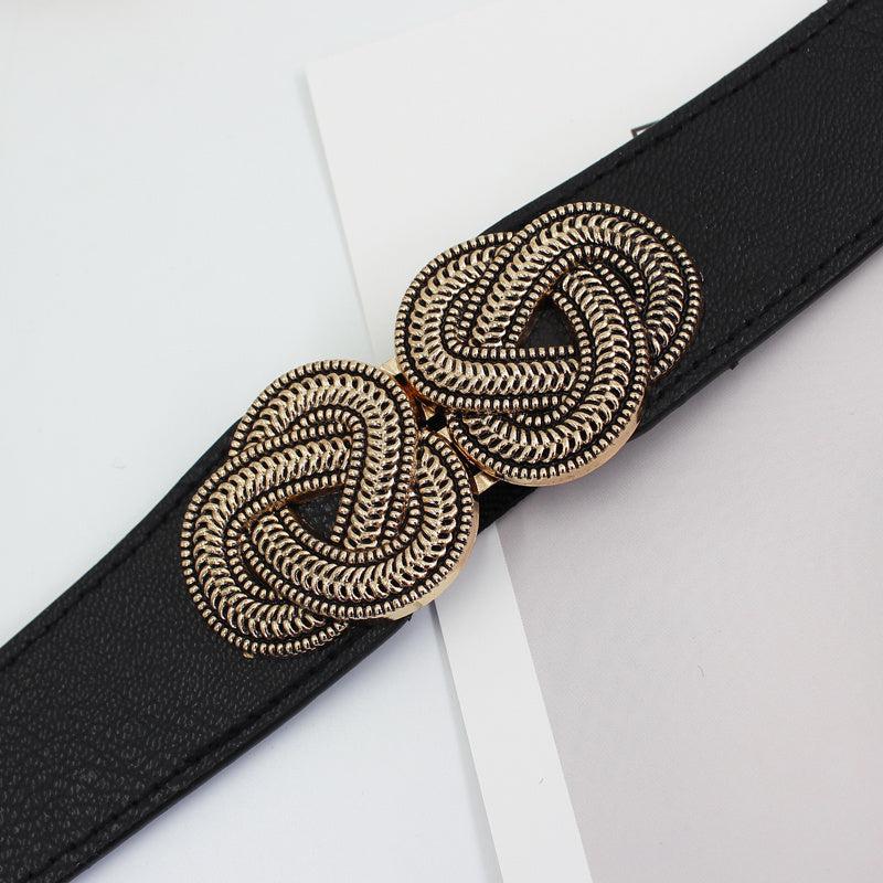 Vintage Elastic Waist Belt for Women's Dress Shirt
