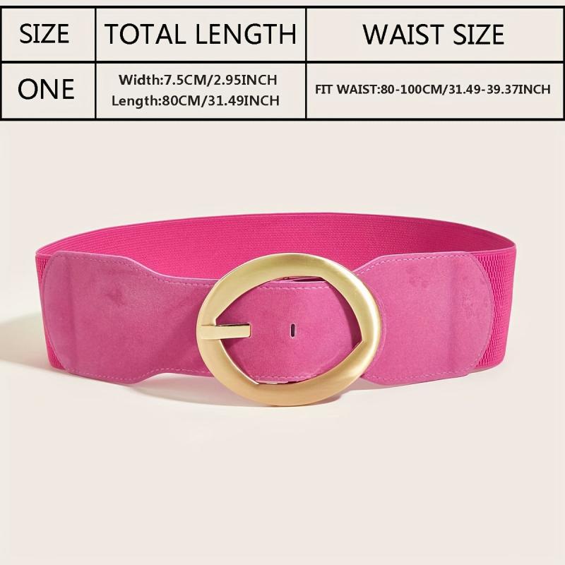 Rose Pink Wide Belt Oval Buckle Y2K Vintage
