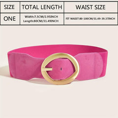 Rose Pink Wide Belt Oval Buckle Y2K Vintage